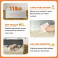 thumbnail image 5 of Stainless  Litter Box with Lid, XL Side Entry  Litter Box for Big Cats & Kitty, Removable Enclosed   Pan with High Sided Enclosure, Scoop, Mat, Footboard (Gray), 5 of 6