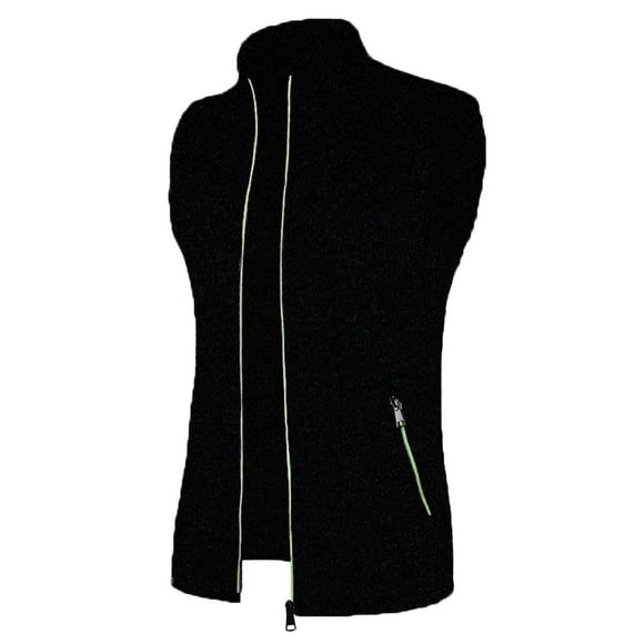 Penkiiy Men's Full-zip Polar Fleece Vest Lightweight Sleeveless Jacket M Black