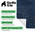 thumbnail image 3 of GORILLA GRIP Chenille Bath Rug 30x20, Rubber Back Quick Dry Washable Microfiber Bathroom Mats, Navy Blue, 3 of 10