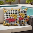 thumbnail image 2 of Outdoor Pillow Cover Sunflower Red Truck Set of 2 Waterproof Throw Pillowcases Floral Leaves Buffalo Plaid Decorative Patio Furniture Pillows for Couch Garden Indoor & Outdoor Use, 2 of 9