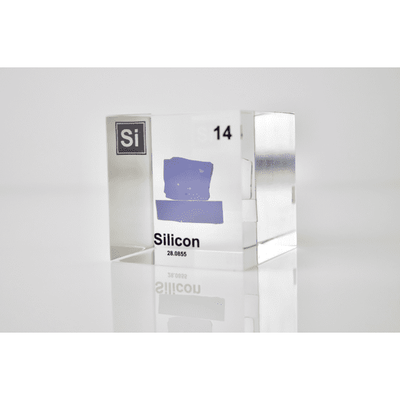 Engineered Labs Educational Silicon Element Cube Display Clear Acrylic USA