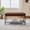 Brown, variant on Lisonu Upholstered Ottoman Coffee Table with Storage Shelf, 30.7" Faux Fur Footstool Bench with Black Metal Legs, Modern Foot Rest for Living Room, Bedroom, Entryway, Beige