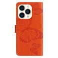 thumbnail image 6 of Feishell Compatible with iPhone 16 Pro Max Wallet Case with Wrist Strap,for Men Women,Butterfly Embossed PU Leather Flip Stand Card Slots Protective Magnetic Flip Kickstand Phone Cover,Orange, 6 of 11