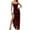 Burgundy, variant on IROINNID Wedding Guest Dresses for Women Evening Night Party Dress Solid s Comfy Sleeveless -Neck Out Slim Mini Dress Trendy Formal Dress,Purple
