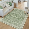 thumbnail image 2 of BERTHMEER 3'x5' Washable Small Area Rugs for Living Room Bedroom Kitchen Rugs Non Slip Vintage Traditional Dorm Office Dining Room Farmhouse Oriental Distressed Rugs,Light Green, 2 of 6