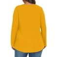 thumbnail image 3 of Womens Plus Size Tops, Oversized T Shirts for Women Fall Casual Loose Fit Solid Color Crewneck Long Sleeve Dressy Blouses, 3 of 6