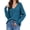 Blue, variant on Womens Oversized Deep V Neck Sweaters Fall Winter Long Sleeve Knit Pullover Jumper