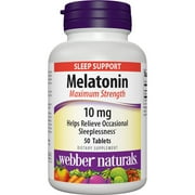 Webber Naturals Melatonin Maximum Strength Tablets, 10 mg, 50 Ct