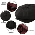 thumbnail image 6 of TOP-EX L/XL/XXL Mens Wool Tweed Newsboy Cap 8 Panel Flat Gatsby Driving Hat Black 3XL, 6 of 7
