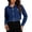 Dark Blue, variant on Cropped Jean Jacket Women Long Sleeve Button Down Denim Shirt Jean Shacket Fashion Clothing