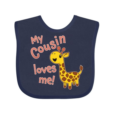 

Inktastic My Cousin Loves Me- Cute Giraffe Gift Baby Boy or Baby Girl Bib