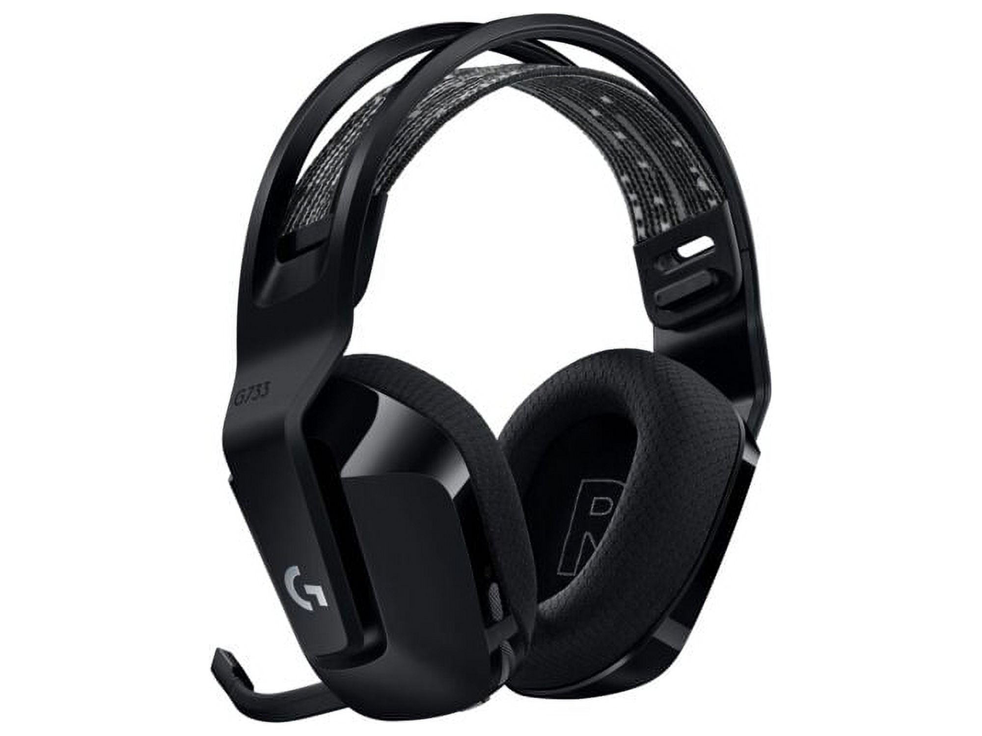 Logitech G733 LIGHTSPEED Wireless Gaming Headset with suspension headband,  LIGHTSYNC RGB, Blue VO!CE mic technology and PRO-G audio drivers, Black 