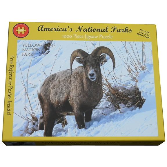 National Park Puzzles Yellowstone National Park Hungry Bighorn Sheep 1000 Piece Puzzle