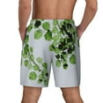 thumbnail image 4 of Daiia Watercolor Green Leaves Mens Swim Trunks Swim Shorts Quick Dry Swim Shorts with Mesh Lining Pockets-Small, 4 of 9
