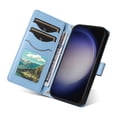 thumbnail image 3 of Allytechgroup For Samsung Galaxy S24 FE Case Wallet, Premium PU Leather Cards Slots Hand Wrist Shoulder Strap Flip Cover Stand Protective Phone Case for Samsung Galaxy S24 FE, Blue, 3 of 7