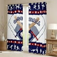 thumbnail image 2 of Manfei Baseball Boy Curtains Pack of 2 (42x84 Each), Teens Sports Theme Curtains Blackout, Navy White Red Bedroom Curtains, Ultra Soft Room Decor, 2 of 6