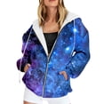 thumbnail image 2 of EliteGoogv Women Hoodies Zip Up Sweatshirt For Women Womens Zip Up Hoodies Fleece Lined Graphic Jacket For Women Casual Pullover Hoodie With Print Long Sleeve Autumn Outerwear Top, 2 of 5