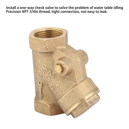 NPT 3/4in Thread Brass Check Valve Y Type One Way Check Valve 1.6Mpa for Water Gas