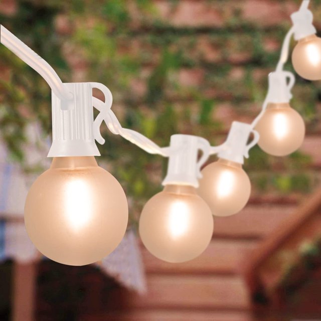 Guirnalda de Luces LED GOOTHY 50 m con 52 Bombillas Esféricas Opacas Blancas
