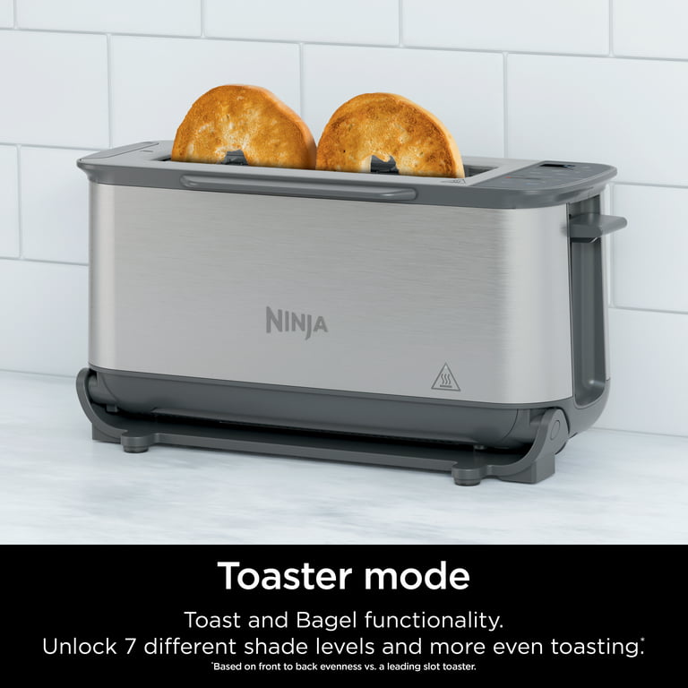 Ninja® Foodi™ 2-in-1 Flip Toaster, 2-Slice Toaster, Compact Toaster Oven,  Snack Maker, 1500 Watts, ST100 