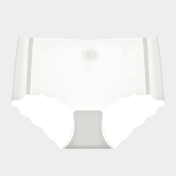 PiGOGI Women's Seamless Ice Silk Underwear - Comfortable Breathable Briefs - M to XL Soft Panties White