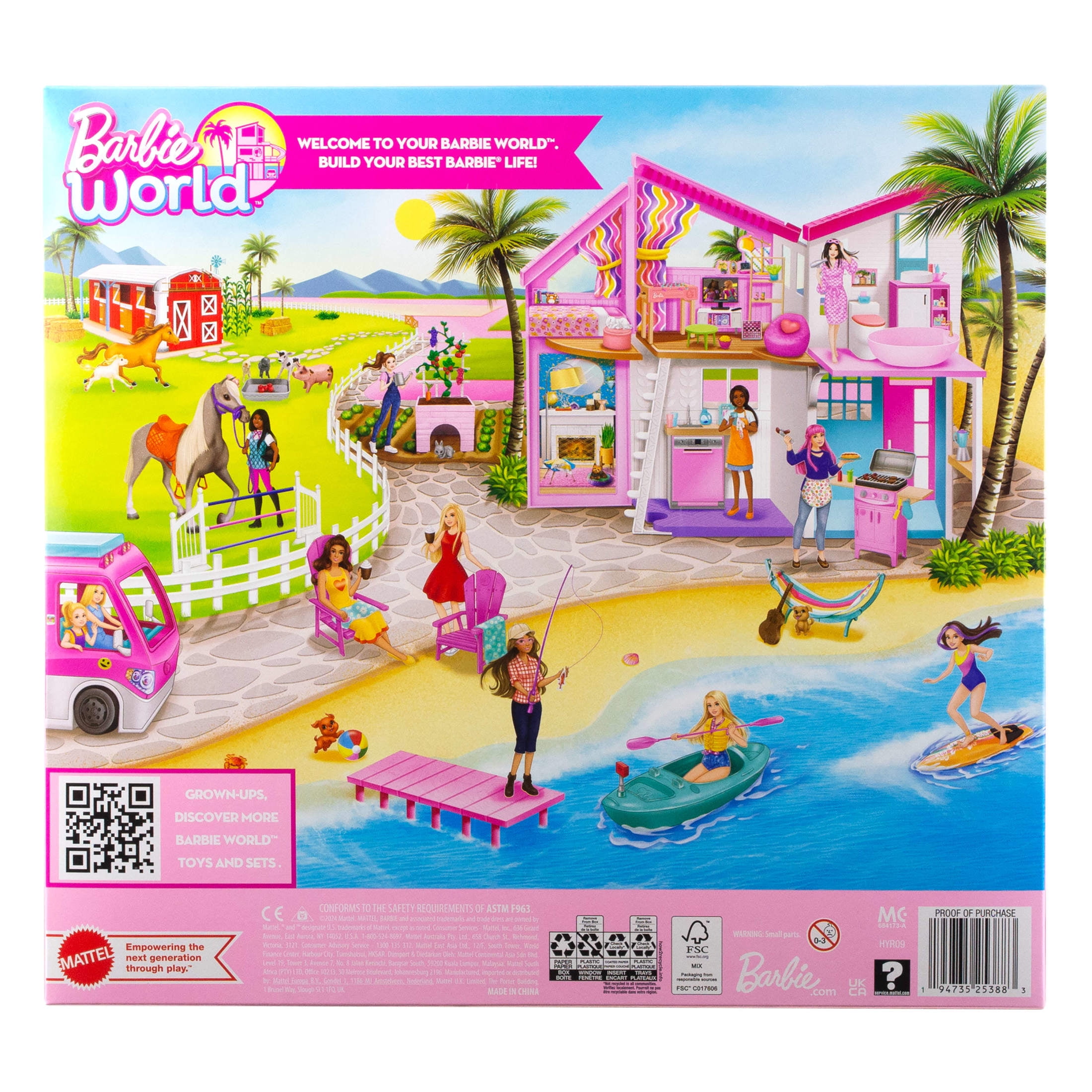 Barbie World Bathtime Toy Playset with 19 Dollhouse Accessories [Walmart Exclusive]