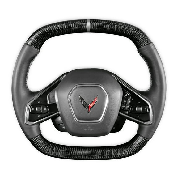 Drake Muscle Cars CV950-25 Steering Wheel Carbon Fiber with Leather Grips Heated
