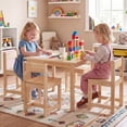 thumbnail image 4 of Gymax 5-Piece Kids Table and Chairs Set Solid Rubber Wood Toddler Activity Table Natural, 4 of 10