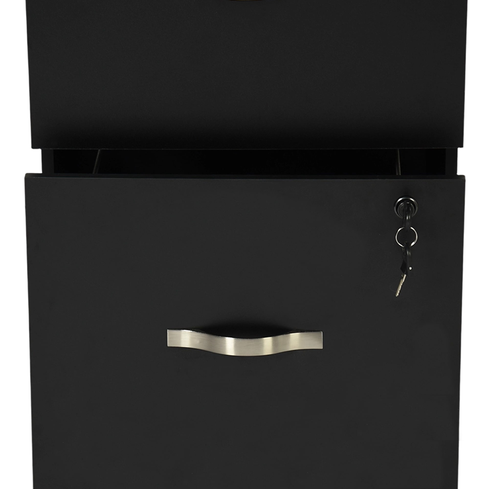 Homy Casa 3-Drawer Metal File Cabinet with Lock, Filing Cabinet for Office, Home, or Business Use,Black