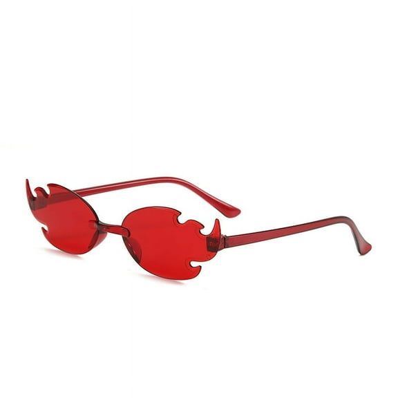 12 Pairs Rimless Sunglasses Flame Shape Frameless Sunglasses Trendy Sunglasses