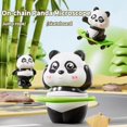 thumbnail image 3 of Figurine Éducative pour Enfants - Panda Rouge Réaliste Mignon avec Corde à Sauter et Trottinette, 3 of 8
