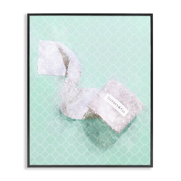 Stupell Industries Contemporary Fashion Toilet Paper over Turquoise Black Framed Giclee Art, 16 x 20, by Ziwei Li