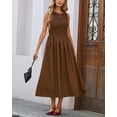 thumbnail image 2 of Vestido midi YEXPINE a rayas sin mangas en A con bolsillos, 2 of 7