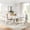 Faux Marble / Silver, variant on 69" Faux Marble Dining Table Set of 7, Stainless Steel Pedestal with Faux Marble Pattern Tabletop and 6 Elegant Carved Leather Chairs