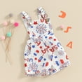 thumbnail image 3 of Okbabeha Toddler Boy Girl 4th Of July Outfits American Flag Ice Cream/Firework Shorts Overalls Jumpsuit Kids Summer Clothes, 3 of 7