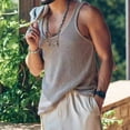 thumbnail image 6 of Summer Tank Top Sleeveless Solid Simple Style Knitted U Neck Sports Loose Shirt Summer Sweater Vest Blouses, 6 of 7