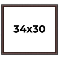 34x30 Frame Brown Round Mahogany Solid Wood Picture Frame | 1.625 Inch Moulding Width | with UV