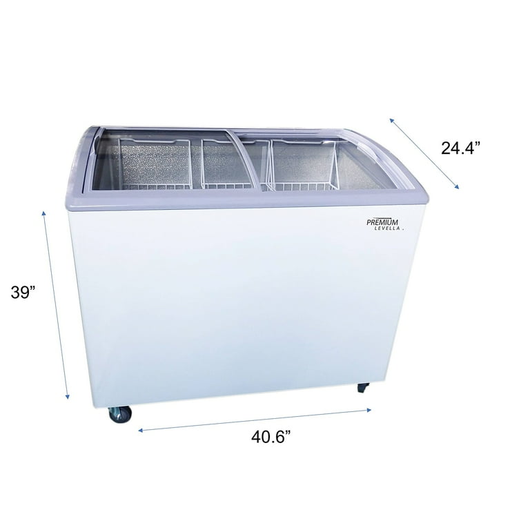 Premium Levella 7.4 cu. ft. Curved Glass Top Chest Freezer