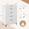thumbnail image 3 of Gymax Freestanding 5-drawer Dresser w/Sturdy Metal Legs Interlock System for Bedroom, 3 of 8