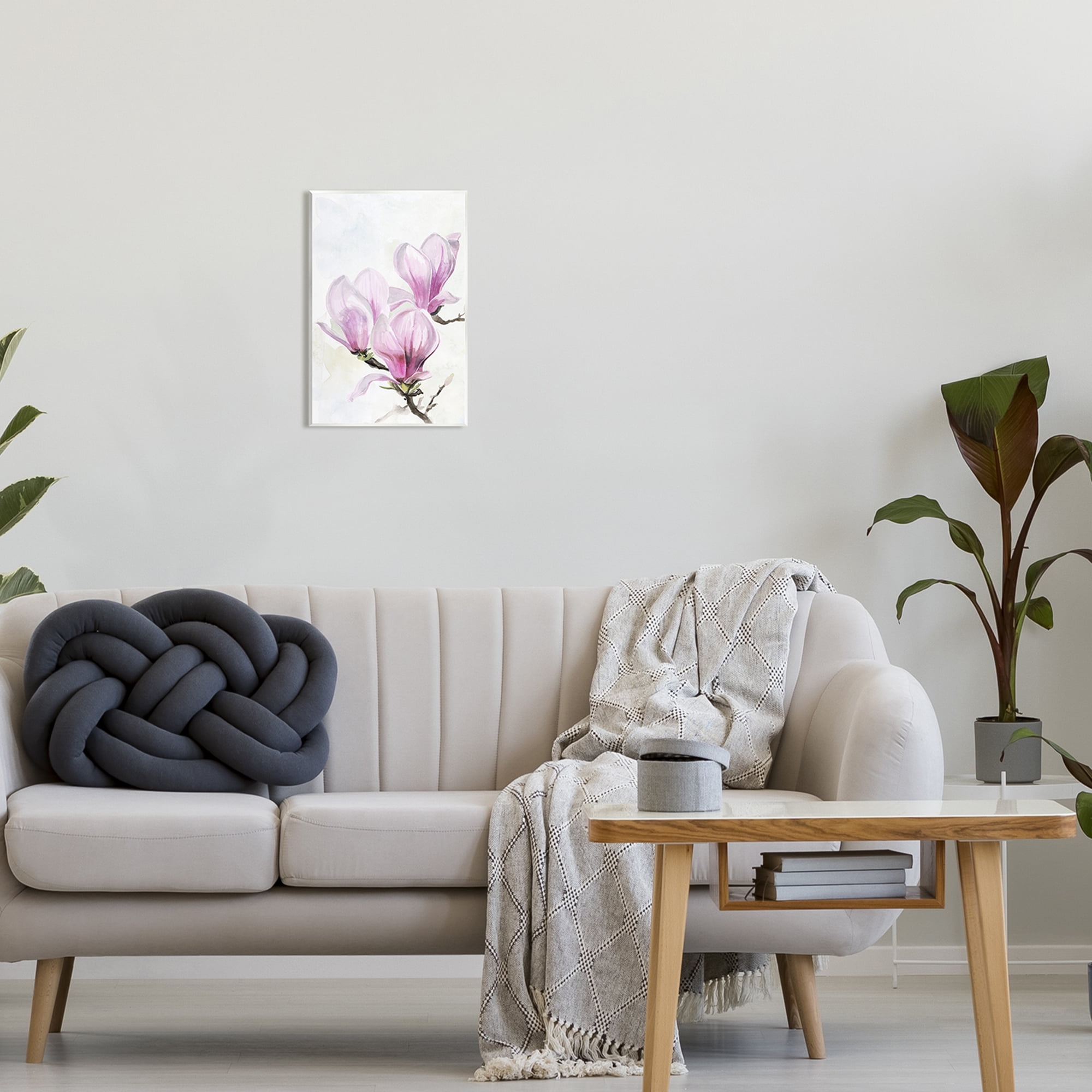 Stupell Budding Magnolias Pink Florals Botanical & Floral Painting Wall Plaque Unframed Art Print Wall Art