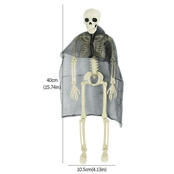 Esqueleto humano realista para decoración de Halloween, modelo de huesos de Calavera, fiesta de Halloween, decoración del hogar, Casa Encantada, accesorios de terror, 40cm