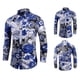 thumbnail image 2 of Camisa estampada para hombre, camisa de temperamento ajustada, camisa informal de manga larga con solapa Floral para hombre, camisa de talla grande versión coreana para hombre Pompotops  oipoqjl50489, 2 of 5