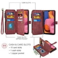 thumbnail image 3 of Asuwish Kickstand Hard Shell Wallet Cell Phone Case with Tempered Glass Screen Protector for Samsung Galaxy A20S, Red, 3 of 6