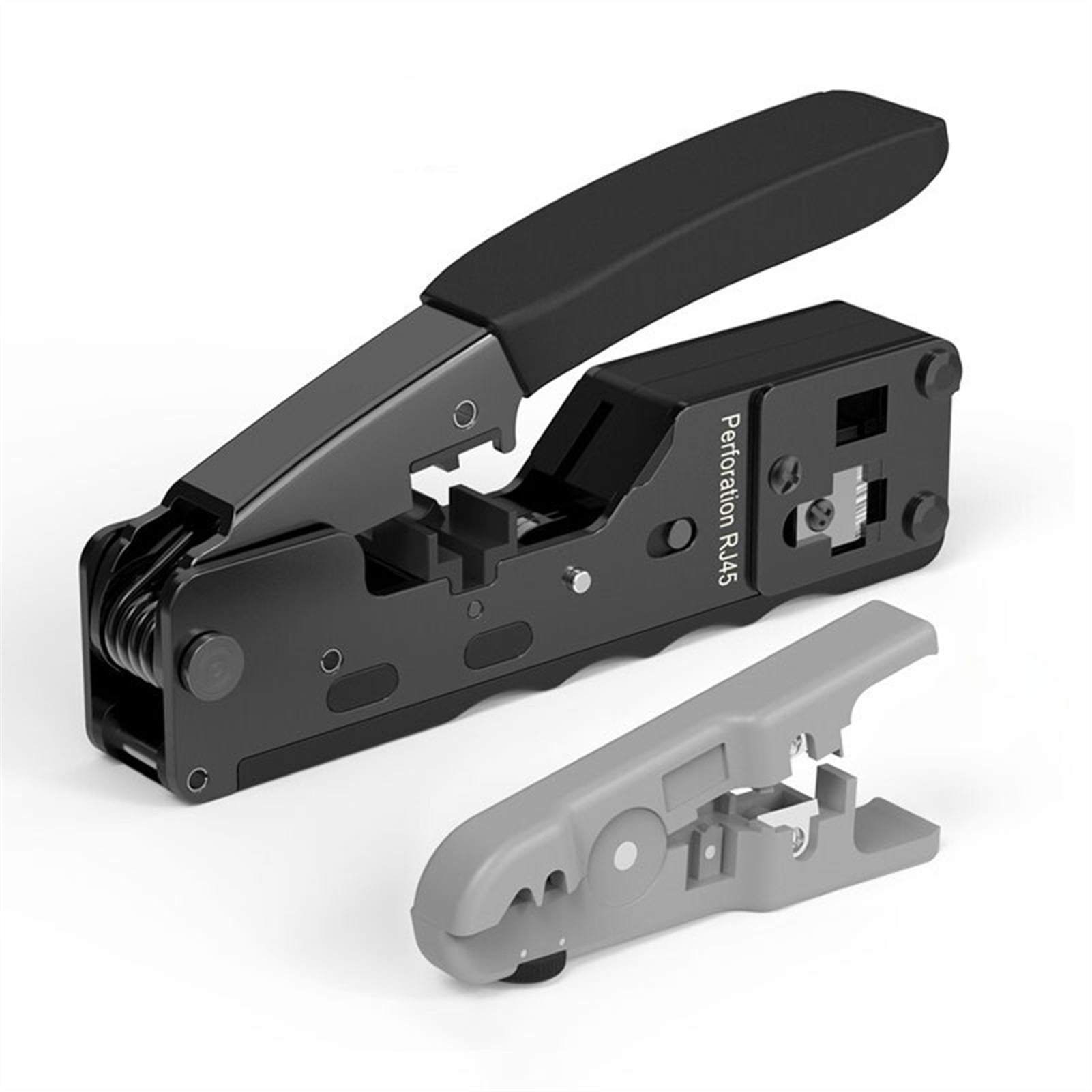 CAT5 CAT6 CAT7 Pass Through Crimper] Crimping Tool For Standard RJ45 RJ12 RJ11 Connectors CAT6a Shielded Modular Plugs ,Built to Last