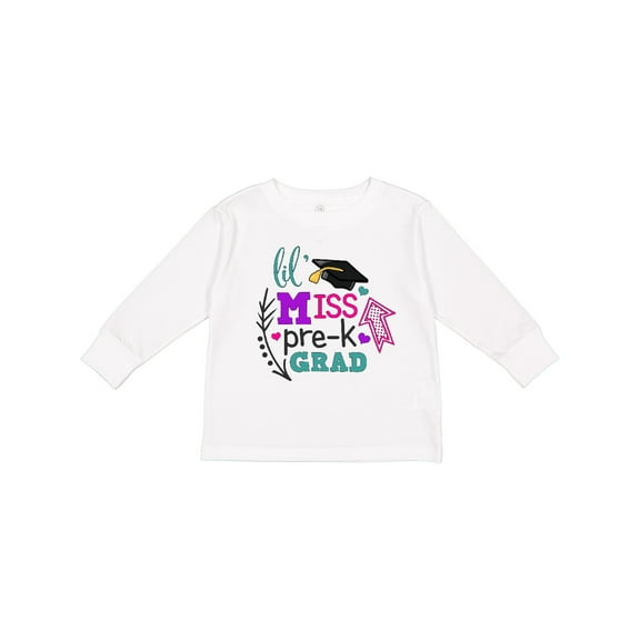 Inktastic Lil Miss Pre-k Grad with Arrows Girls Long Sleeve Toddler T-Shirt