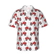 thumbnail image 1 of Balery Red Wheeled Tractors Camisas hawaianas de manga corta para hombre, camisas playeras de corte holgado, camisas de vacaciones con botones,X-Large, 1 of 7