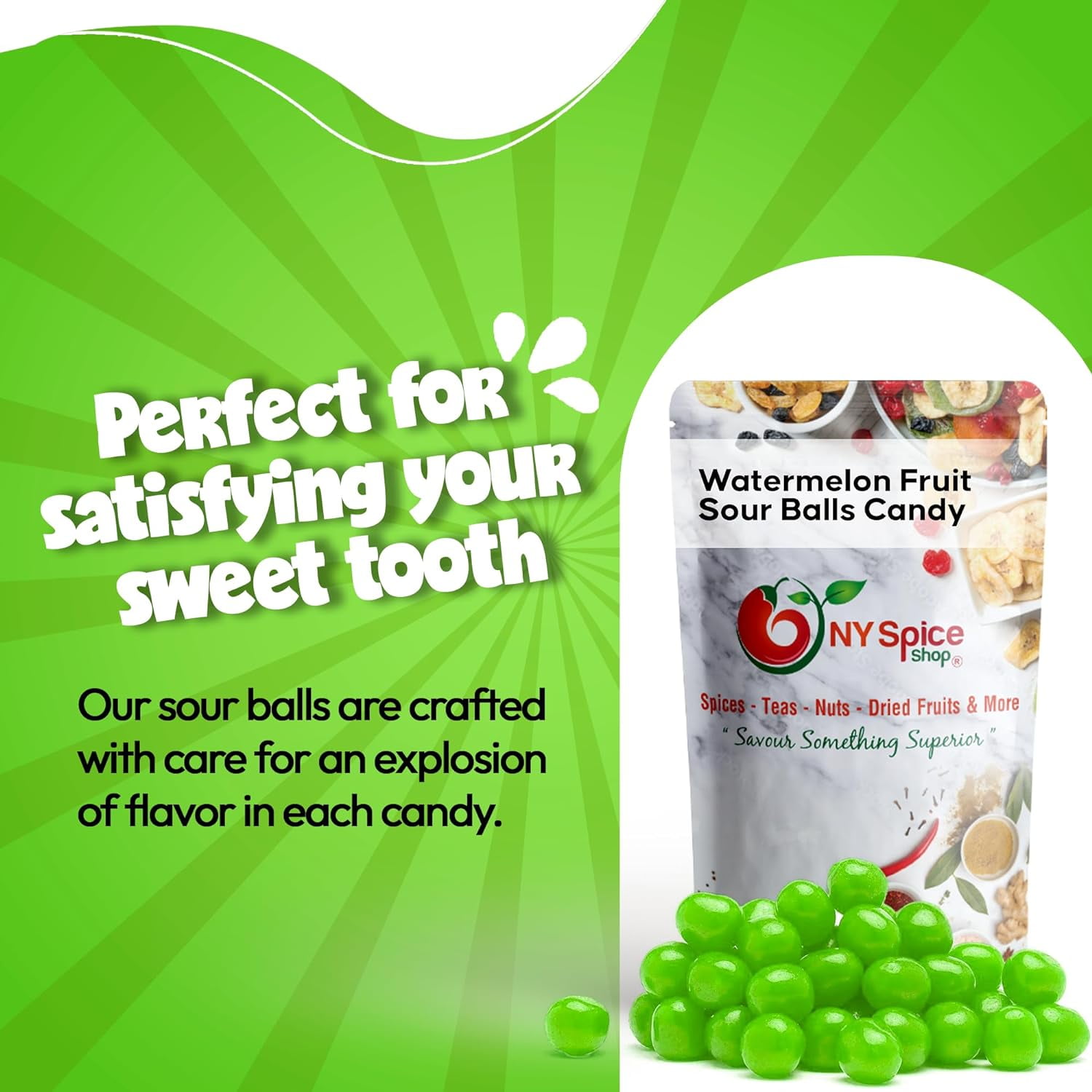 NY Spice Shop Watermelon Sour Balls- 5 Pound - Healthy Snacks - Bulk Candy Balls - Assorted Candy Sour Balls