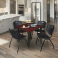 thumbnail image 3 of Regency 48 in. Square Breakroom Table- Mahogany Top, Black Tapered Legs, 3 of 5