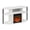 Solid White/Black, variant on Brown open storage corner fireplace TV stand, 55-inch TVs, wood, veneer finish