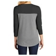 thumbnail image 2 of Womens Juniors Rally 3/4-Sleeve Cotton Tee Black/ Grey Frost Medium, 2 of 6